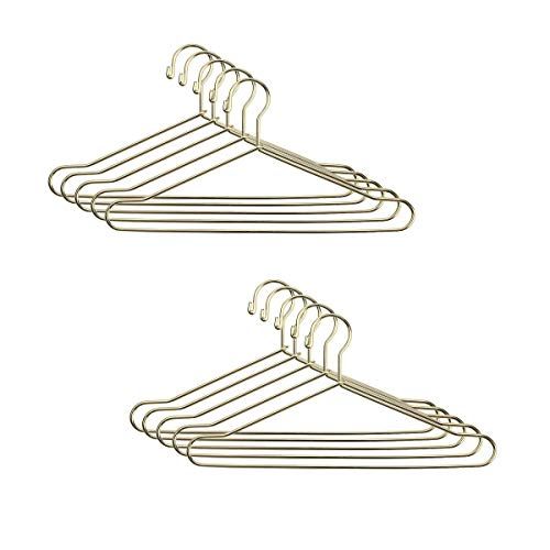  JANOU 10pcs Cute Dollhouse Clothes Hang Miniature Wire Clothes Stand (Gold)