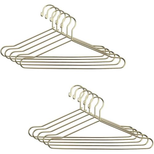  JANOU 10pcs Cute Dollhouse Clothes Hang Miniature Wire Clothes Stand (Gold)