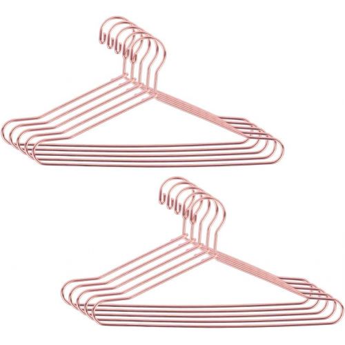  JANOU Rose Gold Dollhouse Clothes Hangers Cute Miniature Wire Clothes Stand Doll Toys Pack 10pcs