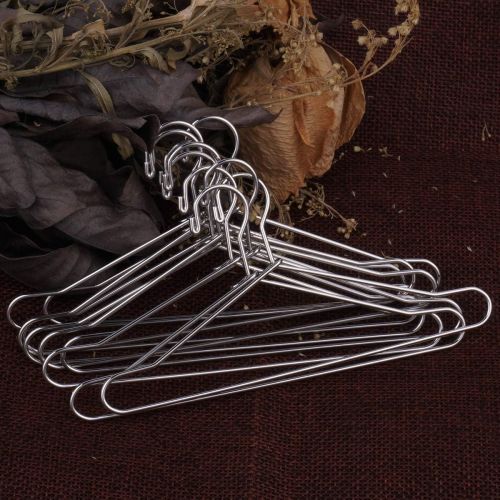  JANOU 10pcs Cute Dollhouse Clothes Hang Miniature Wire Clothes Stand (Silver)