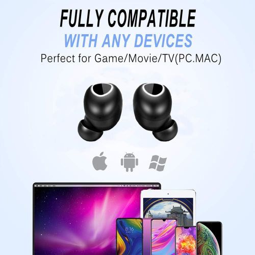  [아마존 핫딜] True Wireless Earbuds,Simlux Bluetooth 5.0 Headphones with 25H Playtime TWS Easy-Pair 3D Noise Canceling in-Ear Built-in Mic Earphones,Waterproof Sports Bluetooth Headset with Char