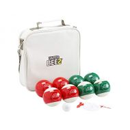 Japer Bees 107mm Bocce Ball Set Solid Resin Outdoor Lawn Games for Family with 8 Balls 1 Pallino Measuring Rope Canvas Carrying Case
