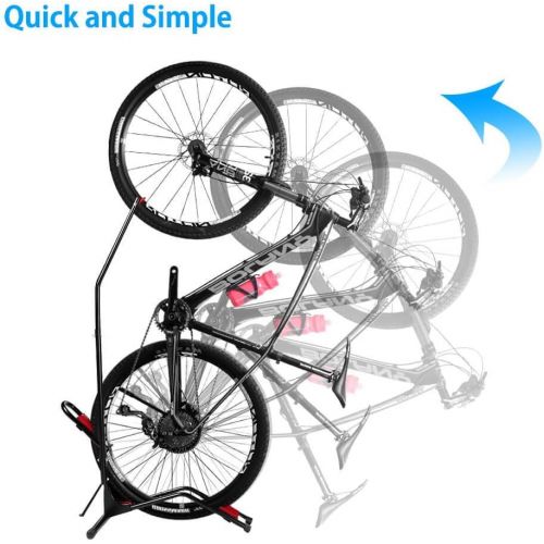  [아마존베스트]JAPUSOON Bike Stand Vertical Bike Rack,Upright Bicycle Floor Stand,Free Standing Adjustable Bike Garage Rack for Indoor Mountain/Road Bike Storage,Saving Space-No Damage Wall,Fits