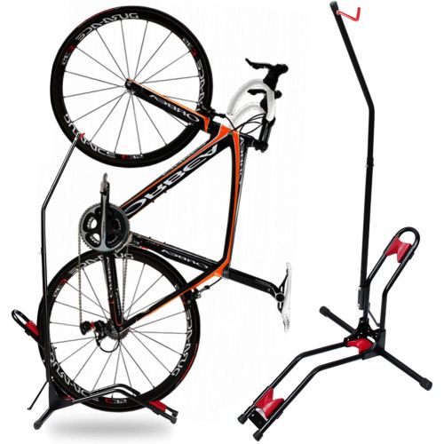  [아마존베스트]JAPUSOON Bike Stand Vertical Bike Rack,Upright Bicycle Floor Stand,Free Standing Adjustable Bike Garage Rack for Indoor Mountain/Road Bike Storage,Saving Space-No Damage Wall,Fits