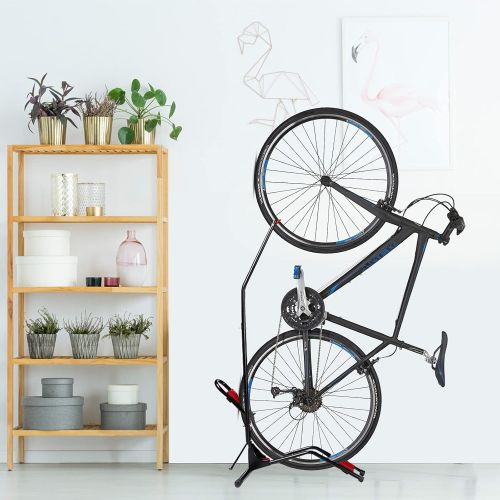  [아마존베스트]JAPUSOON Bike Stand Vertical Bike Rack,Upright Bicycle Floor Stand,Free Standing Adjustable Bike Garage Rack for Indoor Mountain/Road Bike Storage,Saving Space-No Damage Wall,Fits