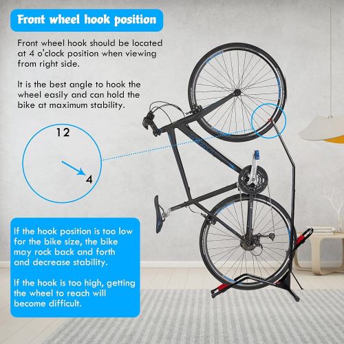  [아마존베스트]JAPUSOON Bike Stand Vertical Bike Rack,Upright Bicycle Floor Stand,Free Standing Adjustable Bike Garage Rack for Indoor Mountain/Road Bike Storage,Saving Space-No Damage Wall,Fits