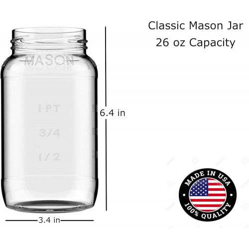  [아마존베스트]Smoothie Cups Mason Drinking Jar Regular Mouth Mason Jars 24oz Smoothie Cups with Lids and Straws - STAINLESS STEEL -100% Eco Friendly - by Jarming Collections (2)