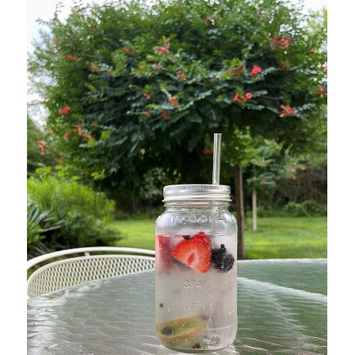  [아마존베스트]Smoothie Cups Mason Drinking Jar Regular Mouth Mason Jars 24oz Smoothie Cups with Lids and Straws - STAINLESS STEEL -100% Eco Friendly - by Jarming Collections (2)