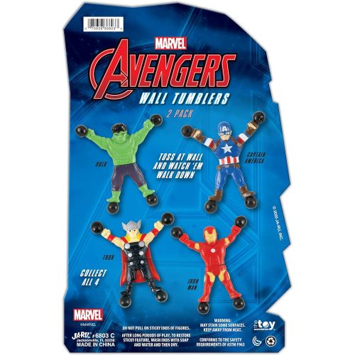  JA-RU Marvel Avengers Window Crawler Wall Climbers Rolling Sticky Toys (2 Packs, 4 Heroes) Hulk, Captain America, Thor & Iron Man Fidget Toy Wall Walker Climber Wacky Party Games Pinata