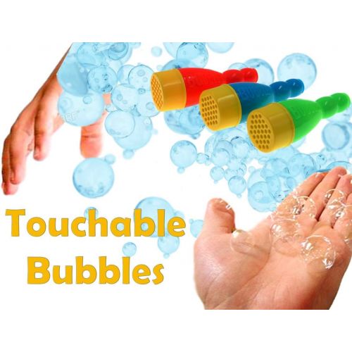  JA-RU Grab a Bubble Storm Touchable Bubbles Blowing Toy (3 Pack) I Hundred of Touching Bubbles Soap Solution Toy Favors I Party Favor Pinata Filler in Bulk 1508-3A