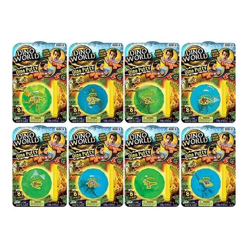  JA-RU Jurassic World Magic Slime Dig The Dinosaur Toy (Pack of 8 Assorted) Soft Inflatable Novelty New Slime for Kids Party Favor Dinosaur Digging Toy. Plus 1 Bouncy BallItem #1735