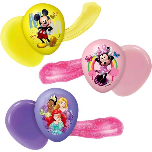  JA RU Disney Glitter Putty Stretchy & Bouncy (3 Packs Assorted) Mickey, Minnie & Princess Fidget Toy. Birthday Gifts Supplies for Kids, Pinata Filler, Bulk Toys, Stocking Stuffers