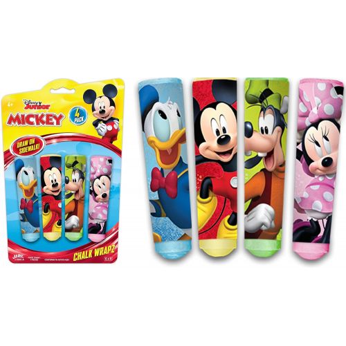  JA-RU Disney Sidewalk Chalk Sticks (1 Pack Mickey) Mickey Minnie & Princess. Floor & Board Chalk, Outside Toys Jumbo Chalk, Non Toxic Washable Art Set, Outdoor, Birthday Toys for Kids in