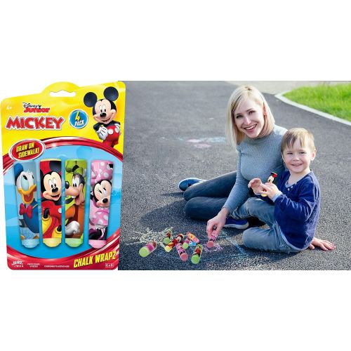  JA-RU Disney Sidewalk Chalk Sticks (1 Pack Mickey) Mickey Minnie & Princess. Floor & Board Chalk, Outside Toys Jumbo Chalk, Non Toxic Washable Art Set, Outdoor, Birthday Toys for Kids in