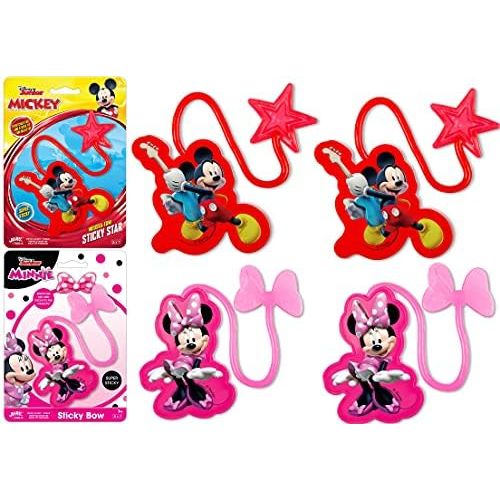  JA-RU Sticky Hand Stretchy Snap Toys Disney Mickey & Minnie (4 Packs Assorted) Disney Junior Stretchy Hands Birthday Toy Supplies for Kids, Pinata Filler, Bulk Toys, Stocking Stuffers 78
