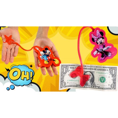  JA-RU Sticky Hand Stretchy Snap Toys Disney Mickey & Minnie (4 Packs Assorted) Disney Junior Stretchy Hands Birthday Toy Supplies for Kids, Pinata Filler, Bulk Toys, Stocking Stuffers 78