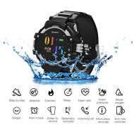 JASZHAO Bluetooth Smart Watch, Outdoor Sport 50ATM Waterproof/GPS Watch with Camera/Facebook Sync SMS MP3 Smart Watch Support Sim TF for iOS Android,A
