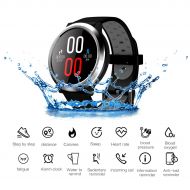 JASZHAO Smart Watch,3D Dynamic Color ScreenHeart Rate Blood Pressure DetectionMultiple Sport Mode IP67 WaterproofBluetooth Wristwatch for Android iOS,B