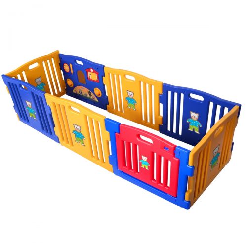  JAXPETY Jaxpety Baby Playpen 8 Panel Foldable High PE Frame Kids Play Center Yard Indoor Outdoor Playards