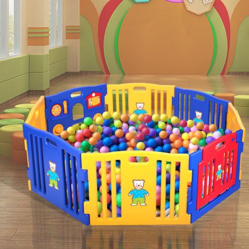  JAXPETY Jaxpety Baby Playpen 8 Panel Foldable High PE Frame Kids Play Center Yard Indoor Outdoor Playards