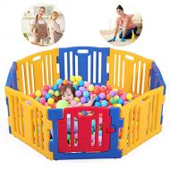 [아마존베스트]JAXPETY Baby Playpen 8 Panel Kids Safety Play Center Yard Home Indoor Outdoor Fence New