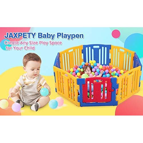  [아마존베스트]JAXPETY Baby Playpen 8 Panel Kids Safety Play Center Yard Home Indoor Outdoor Fence New