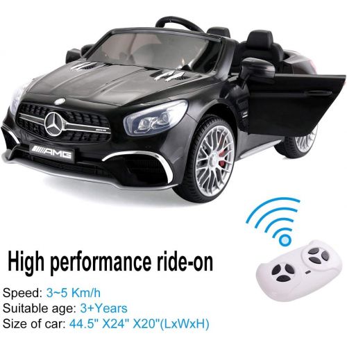  JAXPETY Mercedes Benz 12V Electric Kids Ride On Car Licensed MP3 RC Remote Control (Black)