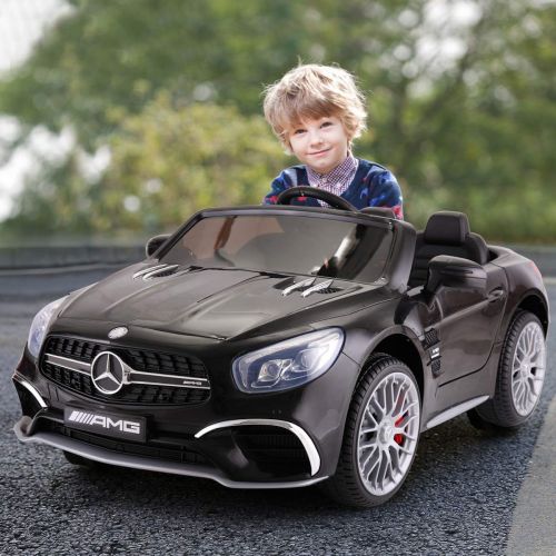  JAXPETY Mercedes Benz 12V Electric Kids Ride On Car Licensed MP3 RC Remote Control (Black)