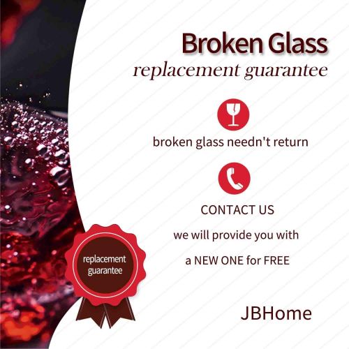  [아마존베스트]JBHome Hand Blown Italian Style Crystal Burgundy Wine Glasses - Lead-Free Premium Crystal Clear Glass - Set of 2 - 21 Ounce - Gift-Box for any Occasion