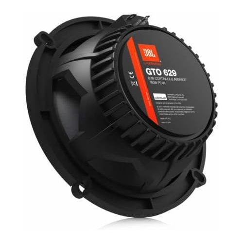 제이비엘 JBL GTO629 6.5/'' GTO 2-Way 360 Watts MAX Power Grand Touring Series Coaxial Car Audio Speakers Bundled with Alphasonik, GTO629+Alpha