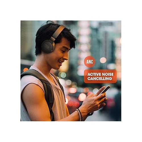 제이비엘 JBL Tune 660NC: Wireless On-Ear Headphones with Active Noise Cancellation - Black, Medium