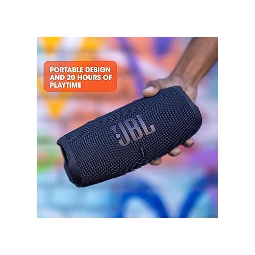 제이비엘 JBL CHARGE 5 - Portable Waterproof (IP67) Bluetooth Speaker with Powerbank USB Charge out, 20 hours playtime, JBL Partyboost (Blue)