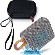 JBL GO 3 Waterproof Ultra Portable Bluetooth Speaker Bundle with Megen Hardshell Case (Gray)