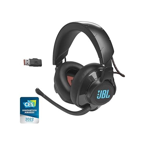 제이비엘 JBL Quantum 610 Wireless 2.4GHz Headset: 40h Battery, 50mm Drivers, PC Gaming and Console Compatible, Black, Medium