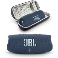 JBL Charge 5 - Portable Bluetooth Speaker with Megen Hardshell Travel Case with IP67 Waterproof and USB Charge Out (Blue)