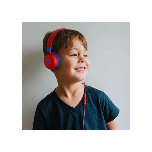 제이비엘 JBL JR 310 - Kids On-Ear Headphones (Red/Blue), Small