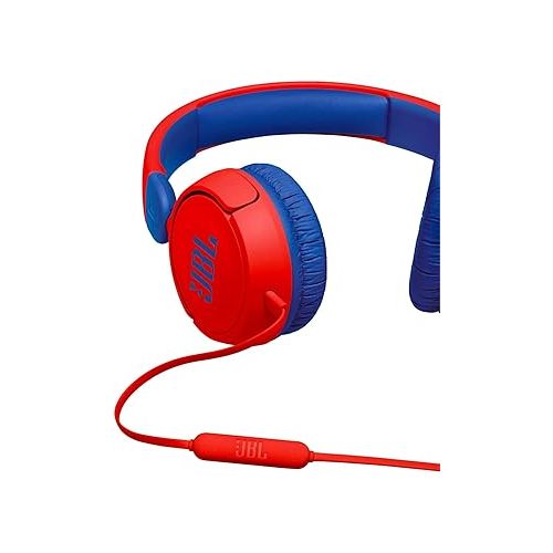 제이비엘 JBL JR 310 - Kids On-Ear Headphones (Red/Blue), Small