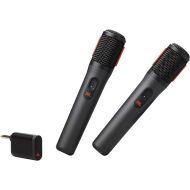 JBL PartyBox Wireless Mic - 2X Digital Wireless Microphones, Rechargeable battery (20hrs - 700mAh), Clear voice, crisp sound, Stable 2.4GHz connection, Compatible with all PartyBox speakers (Black)