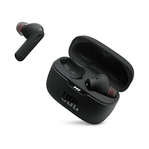 제이비엘 JBL Tune 230NC TWS - True Wireless In-Ear Headphones, Active Noise Cancelling with Smart Ambient, JBL Pure Bass Sound, 4 mics for perfect voice calls, IPX4, 40Hrs of battery life (Black)