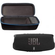 JBL Charge 5 Portable Waterproof Wireless Bluetooth Speaker Bundle with divvi! Protective Hardshell Case - Black