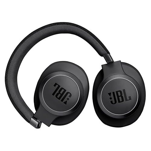 제이비엘 JBL LIVE 770NC - Wireless Over-Ear Headphones with True Adaptive Noise Cancelling with Smart Ambient, Up to 65 hours of battery life, Comfort-fit fabric headband & carrying pouch (Black)