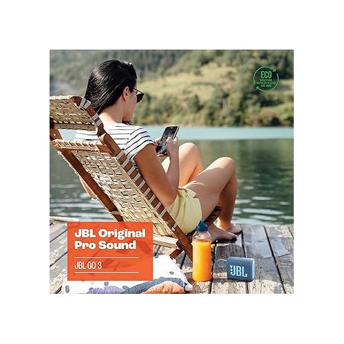 제이비엘 JBL Go 3 Eco: Portable Speaker with Bluetooth, Built-in Battery, Waterproof and Dustproof Feature - Green