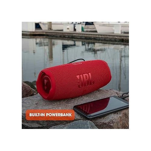 제이비엘 JBL CHARGE 5 - Portable Bluetooth Speaker with IP67 Waterproof and USB Charge out - Red (Renewed)