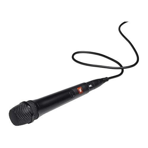 제이비엘 JBL PartyBox Mic 100: Wired Dynamic Vocal Mic with Cable, Quality Performance, Wire mesh cap with windscreen, Easy to use, Cardioid polar pattern, Premium industrial design (Black)