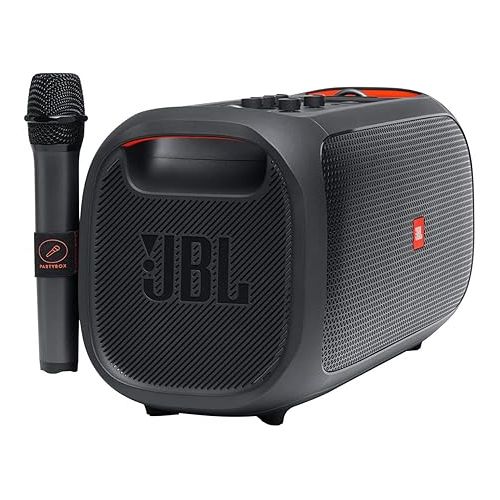 제이비엘 JBL PartyBox On-The-Go Powerful Portable Bluetooth Party Speaker with Dynamic Light Show, black