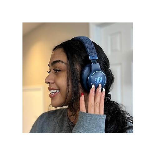 제이비엘 JBL Live 660NC - Wireless Over-Ear Noise Cancelling Headphones with Long Lasting Battery and Voice Assistant - Blue, Medium