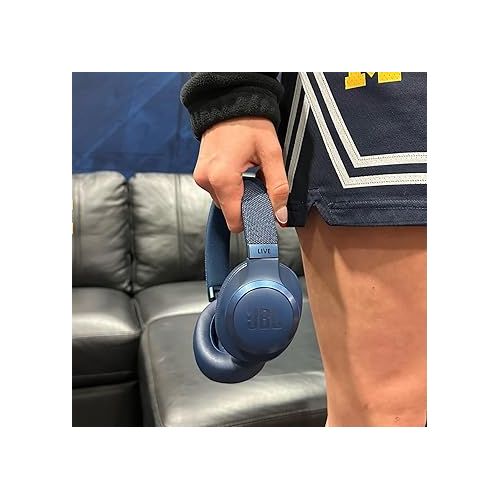 제이비엘 JBL Live 660NC - Wireless Over-Ear Noise Cancelling Headphones with Long Lasting Battery and Voice Assistant - Blue, Medium