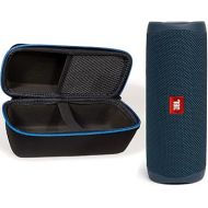 JBL Flip 5 Waterproof Portable Wireless Bluetooth Speaker Bundle with divvi! Protective Hardshell Case - Blue