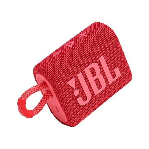 제이비엘 JBL Go 3: Portable Speaker with Bluetooth, Built-in Battery, Waterproof and Dustproof Feature - Red (JBLGO3REDAM)