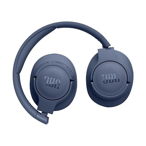 제이비엘 JBL Tune 720BT - Wireless Over-Ear Headphones Pure Bass Sound, Bluetooth 5.3, Up to 76H Battery Life and Speed Charge, Lightweight, Comfortable and Foldable Design (Blue)